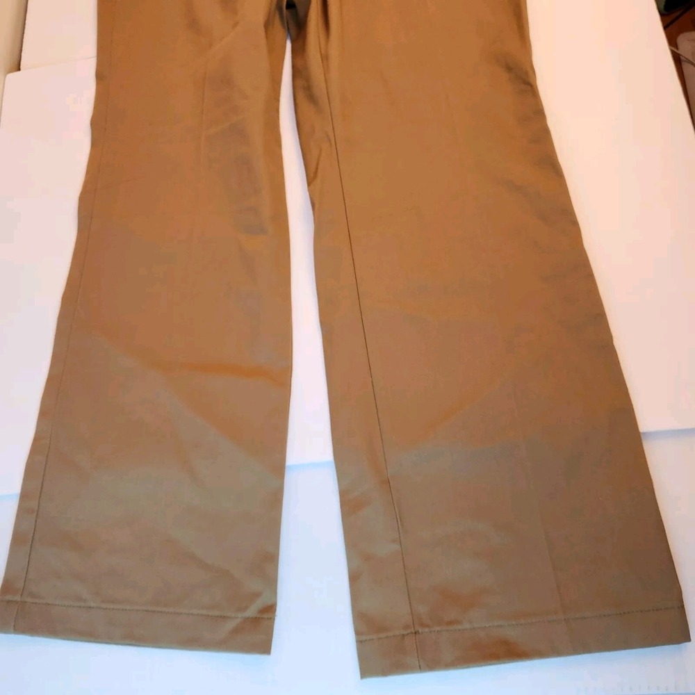 NWT Lands' End Twill Chino Khaki Pants Womens Fit 3 Size 12 Tan Straight Leg New - Picture 12 of 16